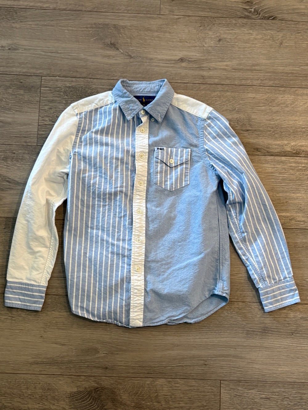 Ralph Lauren Light Blue & White Striped Button-Down Shirt